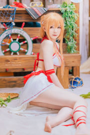 [COS Welfare] Weibo Girl Paper Cream Moon Shimo - Baju Renang Asuna